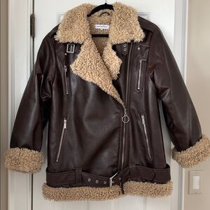 WeWoreWhat Tan Sherpa Jacket